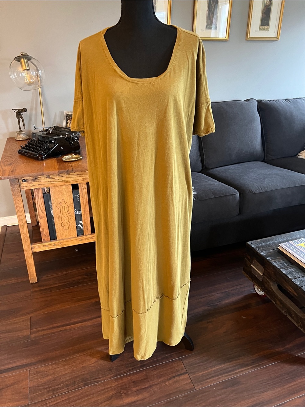 Free People beach T-shirt, maxi dress mustard size M.  So soft!